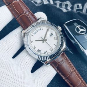 Luxe mode klassiek waterdicht heren Daydate horloge Romeinse cijfers Saffier 41MM weekkalender roestvrij staal casual zakelijke automatische machine polshorloges