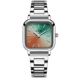 Couples de mode de luxe Montres pour le quartz Watch Watch Diamond en acier inoxydable Sapphire Crystal Square Wristwatch Sapphire étanche avec boîte