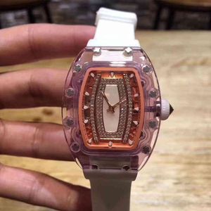 Luxe mode Crystal Richamill Volledig heren tape Mechanische beweging horloge automatische kast dames zakelijke Zwitserse vrije tijd rms07-02