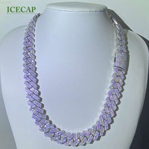 Collier personnalisé de mode de luxe S925 Chaîne de liaison cubaine en argent sterling D VVS1 Diamond Moissaite Chaîne pour hommes et femmes