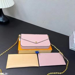 Design de mode de luxe pourdies classiques enveloppe en cuir breveté 3-en-1 chaîne métallique compacte simple avec un seul sac à bandoulière épaule