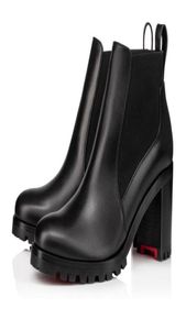 Luxe mode-ontwerper Ankle Boots Lug Sole Marchahe dameslaars laars Chunky Heels Fashion Women Martin Boots EU35-432646330