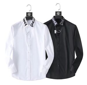 Chemise de créateur de mode de luxe pour hommes haut à manches longues Double col chemise de Fitness d'affaires chemise habillée pour hommes Slim hommes # A29