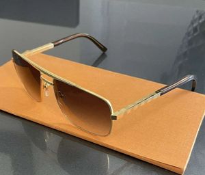 Designer de mode de luxe hommes lunettes de soleil attitude lunettes de soleil cadre en or cadre en métal carré style vintage design extérieur modèle classique Z0259u avec boîte d'origine