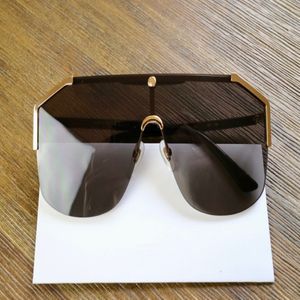 Luxe modeontwerper zonnebril voor vrouwen mannen rechthoek zwart goud 0291 unisex oversized masker piloot schild zonnebril fluwelen kast 352r