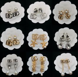 Pendientes de moda de lujo Carta de diseñador G Pendientes de pendientes con diamantes Regalo para una novia Girl Women No Box Jewelry