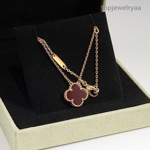 Luxe Mode Klavertje Vier ketting Designer Sieraden Accessoires Ketting Hanger Parelmoer Agaat verguld 18-karaats goud vakantiecadeau