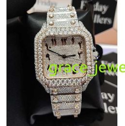 Luxe mode handgemaakt VVS Clarity Moissanite Diamond Watch volledig Iced Out polshorloge tegen een goedkope prijs op voorraad