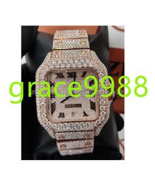 Luxe mode handgemaakte VVS Clarity Moissanite Diamond Watch Volledig Iced Bussdown Bling Bling Hip Hop Pols Watch At Cheap Price