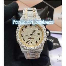 Luxe mode handgemaakte VVS duidelijkheid Moissanite Diamond Watch volledig Iced Out Pols Watch klaar voor voorraad beschikbaar tegen goedkope prijs