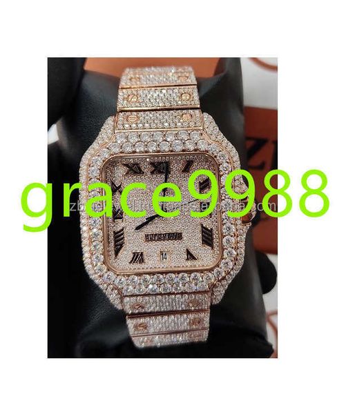 Fashion de luxe VVS VVS CLARITÉ MOSSANITE DIAMOND Watch entièrement glacé Bussdown Bling Hip Hop Wrist Wist à bon marché