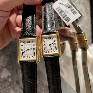 Mode de luxe pour elle et lui, ensemble de montres de réservoir vintage, montre à quartz en saphir carré pointu, couronne rectangulaire, cadeau en acier inoxydable pour couple