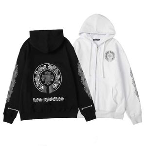 Sweats à capuche de mode de luxe Marque CH Sweat-shirt Designer Homme Femme Zipper Horseshoe Sanskrit Cross Print Pull Sweats à capuche Pull Loose Jackts VBUO