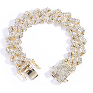Luxe Mode Iced Out Rhinestone Cubaanse Link Armbanden Dames Heren Hip Hop Eenvoudige Ontwerp Armband Goud Zilver Kleur Sieraden