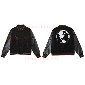 Luxe mode heren applique borduurjacks mannen dames paneelschief pu mouw wollen jassen paren streetwear lange mouwen honkbaljack Aziatische maat s-xl