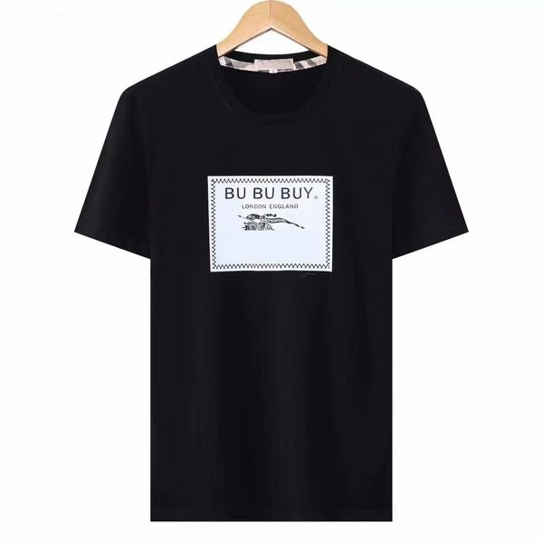 Luxury Fashion Mens T-shirt Lettre ronde étiquette noire blanche Imprimé hip-hop à manches courtes courte ronde T-shirt en vrac