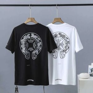 Luxe Mode Heren t-shirts Ch Merk Man T-shirt Hoefijzer Bloem Tees Zomer Cross Sanskriet Brief Korte Mouw Designer T-shirts Vrouwen Top Shirt Hip Hop 277