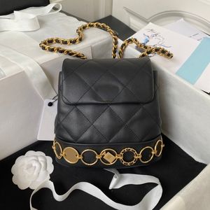 Mode de luxe mini sac à dos femme sac à bandoulière en cuir véritable pièces d'or sur le fond cuir de veau rouge noir grand espace dame shopping sacs à dos de voyage avec paquet complet