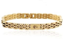 Velocador de la moda de lujo Bangle Charm Crown Gold Chain Bracelet Men Watch Jewelry Accessors3923937