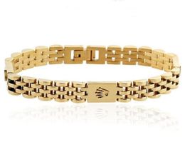 Velocador de moda de lujo Bangle Charm Crown Gold Chain Bracelet Men Watch Jewelry Accessories4274187