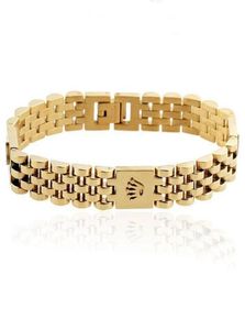 Velocador de moda de lujo Bangle Charm Crown Gold Chain Bracelet Men Watch Jewelry Accessories9864787
