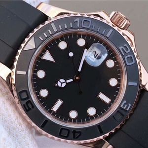 Luxe modehorloge keramische zwarte bezel heren mechanisch automatisch uurwerk 40 mm horloges sport heren ontwerper rosé goud rubber Stra354p