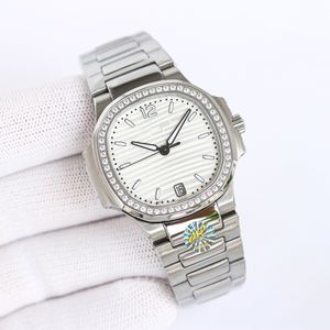 Luxe modehorloge heren automatisch horloge volledig roestvrij staal saffier waterdicht lichtgevend horloge paar diamanten horloge