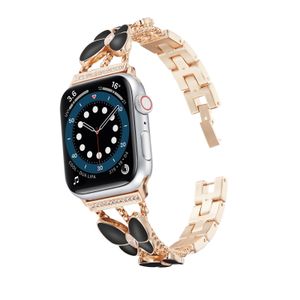 Luxury Fashion Watch Straps Metal Butterfly Bands For Apple Watch Band 38 mm 42 mm Designer bling diamond plateado rosa oro bandas Regalos para mujeres amigos