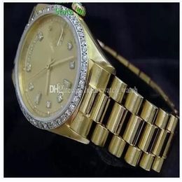 Montres de mode de luxe hommes de qualité supérieure en or jaune 18 carats avec cadran en diamant montres automatiques montre pour hommes femme montre-bracelet Multi237a