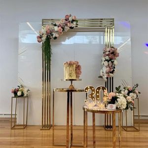 Luxe Mode Décoration De Mariage Allée Décors Fleur Rangée Arc Bouquet Floral Plinthe Table Pour Fête D'anniversaire De Noël Ballon323H