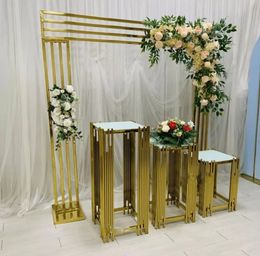 Luxe mode bruiloft receptie decoratie ingang Welkom deur achtergronden plint cake dessert tafel bloem bloemen boog ballon kroonluchter display stand