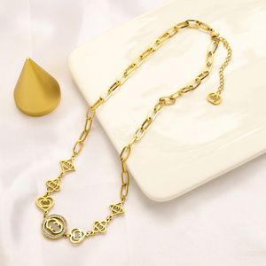 Luxe mode dames designer merk dubbele letter kettingen 18k gouden vergulde hang ketting bruiloft feestje Ewelry cadeau