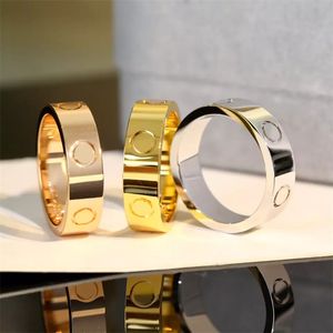 Moda de lujo Mujeres Hombres Anillos de banda Oro Plata Oro rosa Tornillo Amor Anillo Diseñador Carti 3 Diamantes Joyería Titanio Acero Chapado en oro Nunca se desvanece No es alérgico