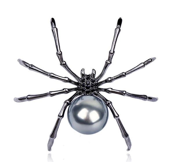 Femmes de luxe Femmes Rhinestone Faux Pearl Spider Brooch Pin Corsage Bijoux Gift8291258