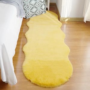 Tapis de luxe en fausse fourrure de lapin, moderne, pour salon, canapé, chambre à coucher, en simili cuir, en peluche, coussin de pied de chevet, coussin décoratif 240103