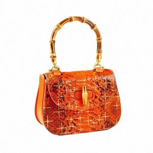 Sacs à main de luxe de marque Fi pour femmes, sac de selle commun en bambou 2023, motif serpent, petits sacs à bandoulière en cuir véritable L6jH #