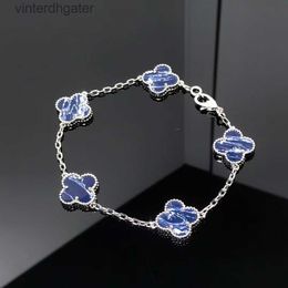 Luxe fijne Vancelfe Designer armband voor vrouwen Hoge versie vier bladgras vijf bloemarmband dames dikke armband met merklogo