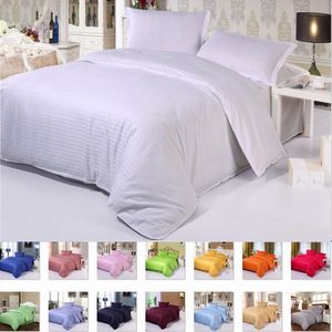 Ensembles de literie en coton de couleur pure hôtel cinq étoiles de luxe ensembles de draps plats / draps housse de couette en satin + drap + taie d'oreiller T200706