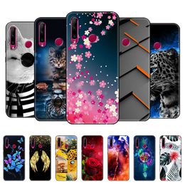 Pour Honor 10i étui 6.21 pouces HRY-LX1T couverture arrière de téléphone Huawei pare-chocs silicone souple Coque de protection noir étui en polyuréthane thermoplastique