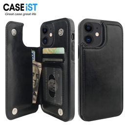 CASEiST Luxe Flip PU lederen mobiele telefoon portemonnee hoesjes Creditcardsleuven Standhouder Synthetische mobiele hoesjes voor iPhone 15 14 13 12 11 Pro Max Plus XS XR 7 8 Plus Samsung