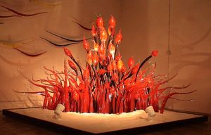 Luxe vloerlampen Chihuly Art Decor Sculpres met hand geblazen Murano Glass Sculpture Garden Art Crafts Red Color