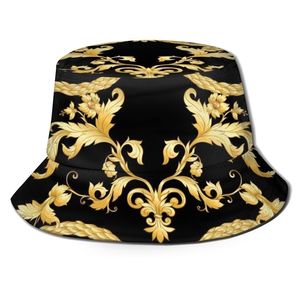 Luxe motif floral fleurs doré pêcheur mode été randonnée s pour filles dames en plein air chapeau de soleil livraison directe 220627