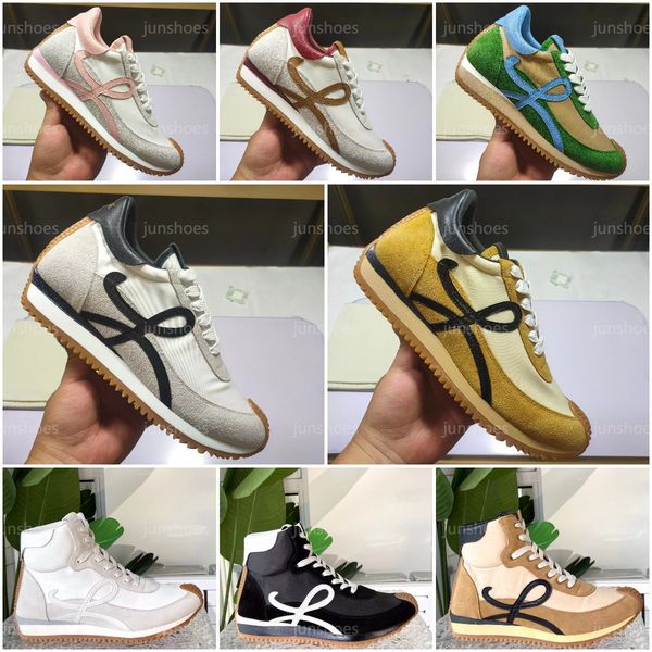 Luxe Flow Sneakers Designer Hommes Femmes Loisirs L oewe Classics Bellet Runner Baskets Mode Cuir De Veau En Daim Nylon Baskets En Plein Air De Formation Chaussures