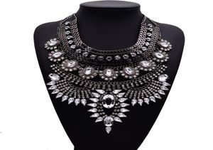 Luxe bloem slabbetje kristallen ketting boho kraag ketting voor dames kostuum sieraden kerstcadeau 1 pk 4 kleuren4004983