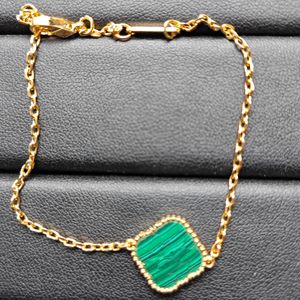 Bracelet de fleur de luxe bracelets de créateurs femmes bijoux en or pour mère bracelet trèfle S925 vert trèfle à quatre feuilles bracelet argent bracelet ami cadeau de mariage