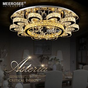 Lustres en cristal de forme de fleur de luxe luminaires d'intérieur lampe de plafond LED ronde lustres salon hôtel lumière encastrée