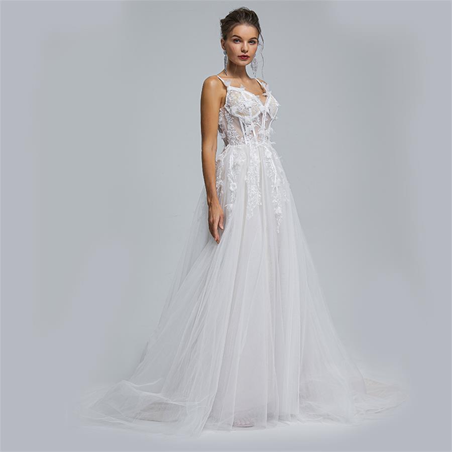 Falda de vestido de novia de moda de celebridad con temperamento de flores de lujo ST001