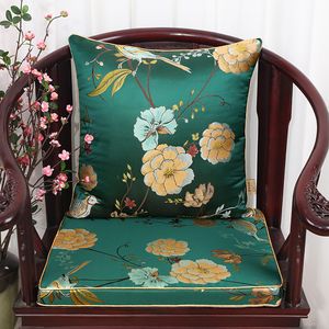 Luxe bloem dikke sofa stoel zitting kussen fauteuil lumbale kussen rug kussen high-end chinese zijde stoel kussens home decor stoel pad