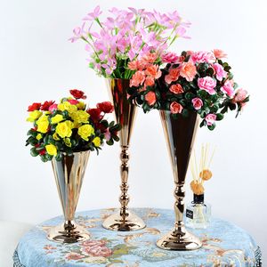 Vases à fleurs de luxe Vase à fleurs en or accessoires de mariage décoration Table pièce maîtresse Vase à fleurs pour décorations de mariage