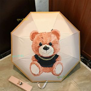 Parapluie pliant de luxe Designer Rain Protection Men Femmes Femmes Parasol Filles étanches Automatique Travel Sunshade Umbrellas Cute Bear Head Beau cadeau